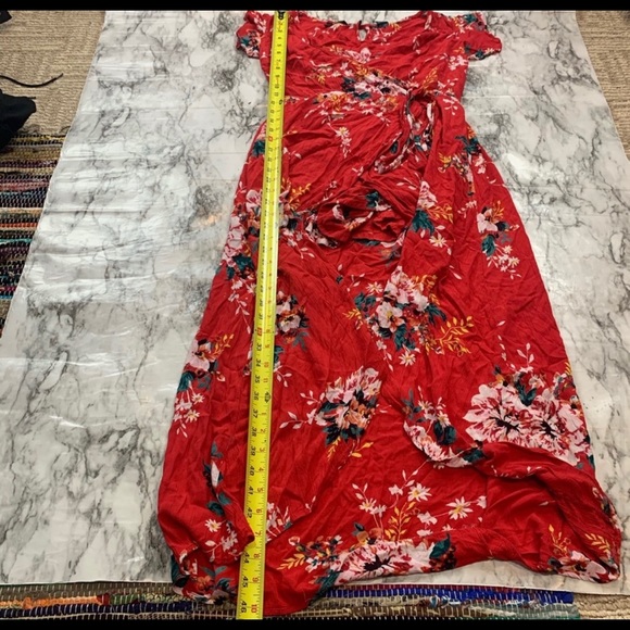 Angie Floral Print V Neck High Low Dress medium - Picture 4 of 5